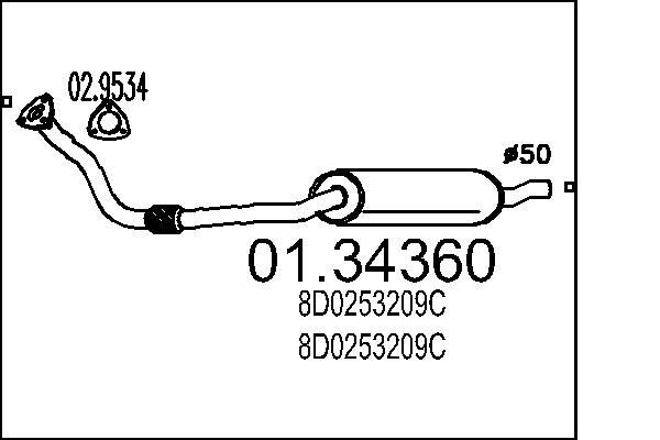 MTS 01.34360 Front Silencer NISSAN experience and price