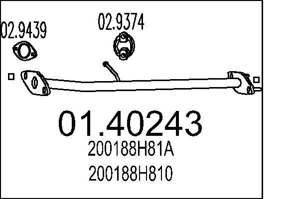 Nissan SENTRA Exhaust Pipe MTS 01.40243 cheap