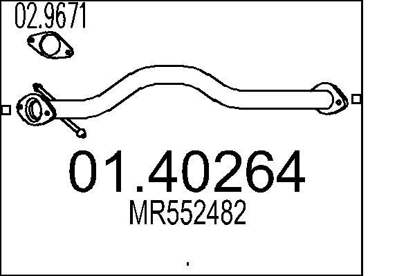 Mitsubishi GALLOPER Exhaust Pipe MTS 01.40264 cheap