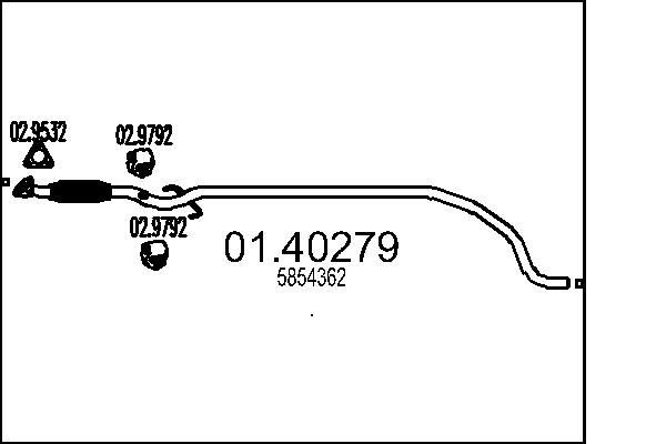 MTS 01.40279 Exhaust pipes Opel Corsa E x15