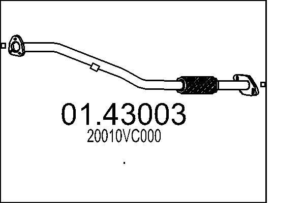 Nissan PATROL Exhaust Pipe MTS 01.43003 cheap