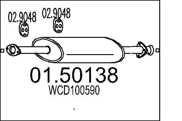MTS Length: 910mm Length: 910mm Muffler 01.50138 buy