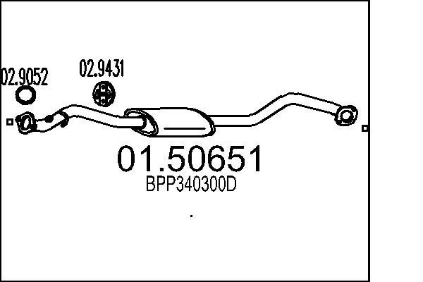 Mitelltopf Auspuff Mittelschalldämpfer Montagesatz Mazda MX5 II 2 NB 1.6 1.8