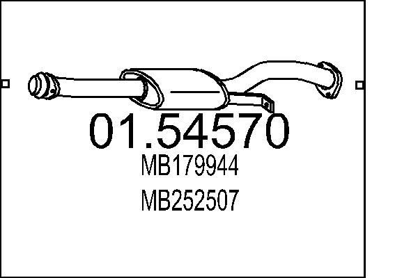 01.54570 MTS Centre silencer CHEVROLET Length: 730mm