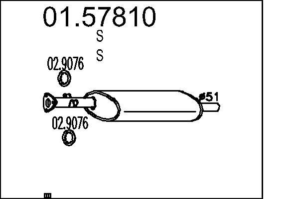 Citroën DS5 Middle silencer MTS 01.57810 cheap