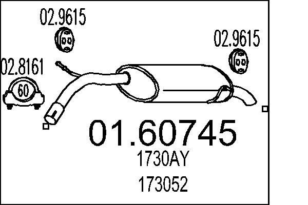 Endschalldämpfer für Peugeot 407 SW 1.6 HDi 110 109 PS Diesel 80
