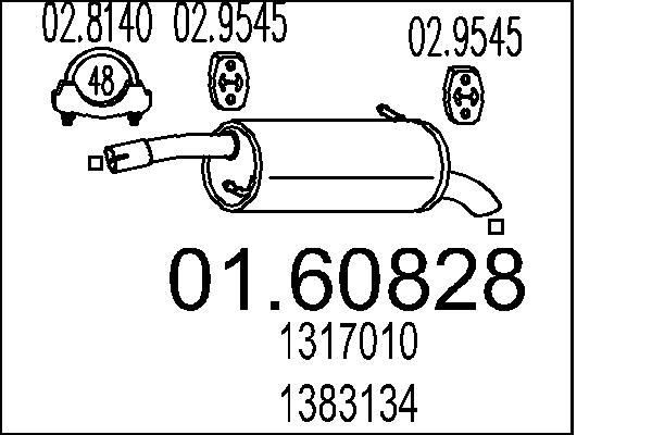 MTS 01.60828 FORD Rear silencer in original quality