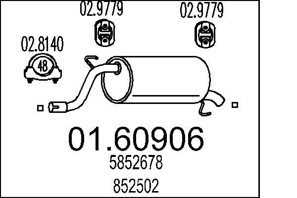 MTS 0160906 Exhaust silencer Opel Corsa D 1.2 LPG 75 hp Petrol/Liquified Petroleum Gas (LPG) 2011 price