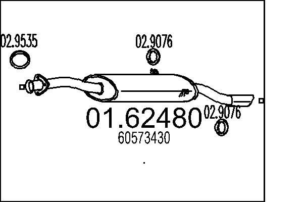 Alfa Romeo 164 Rear silencer MTS 01.62480 cheap