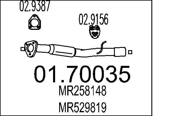 Mitsubishi PAJERO / SHOGUN SPORT Exhaust Pipe MTS 01.70035 cheap