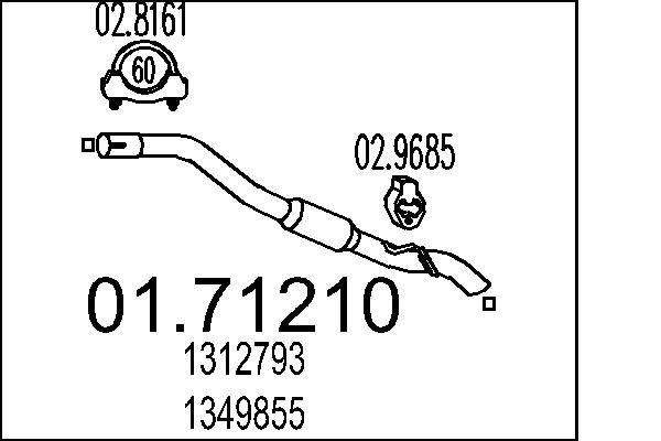 Ford FOCUS Exhaust pipes 7352308 MTS 01.71210 online buy