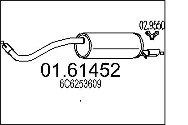 Original 02.9155 MTS Holder exhaust pipe MINI
