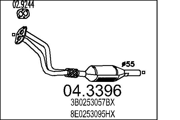 MTS 04.3396 Exhaust Pipe 3B0.253.057BX