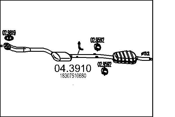 MTS 04.3910 Catalytic converter 18 30 7 510 680