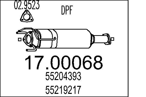 Exhaust filter MTS - 17.00068
