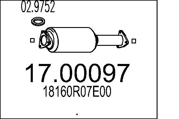MTS 17.00097 Diesel particulate filter 18160-R07E00
