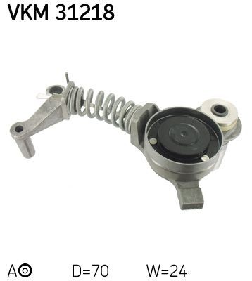 SKF Ø: 70mm, Width: 24mm Tensioner pulley, v-ribbed belt VKM 31218 buy