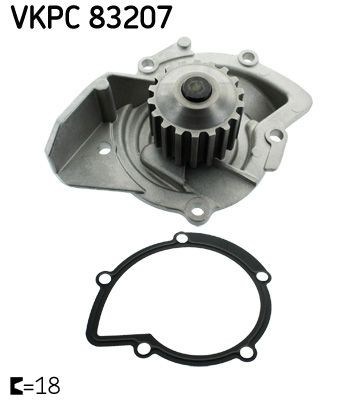 VKPC 83207 SKF Water pumps CITROËN Number of Teeth: 18, with gaskets/seals, Plastic, for timing belt drive