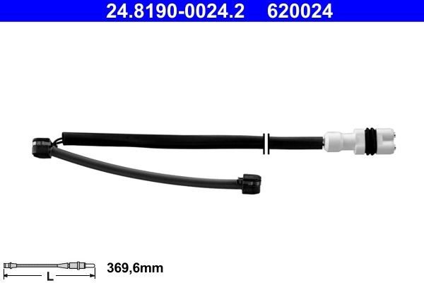 620024 ATE Length: 369,6mm Warning contact, brake pad wear 24.8190-0024.2 buy