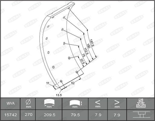 Mercedes-Benz T1 Bus Brake Lining Kit, drum brake BERAL 1503008006015613 cheap