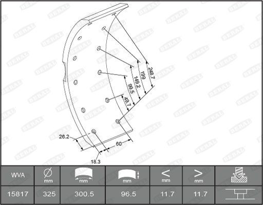 BERAL 1581712106015603 Bremsbelagsatz, Trommelbremse für DAF F 600 LKW in Original Qualität
