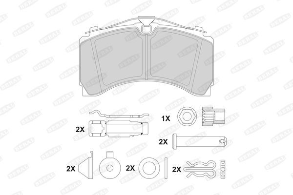 BERAL 2924635004171213 Brake pad set prepared for wear indicator, with accessories