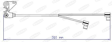 BERAL Length: 310mm Warning contact, brake pad wear UAI160 buy