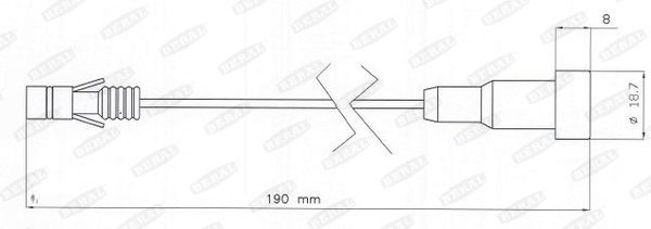 BERAL Length: 190mm Warning contact, brake pad wear UAI202 buy