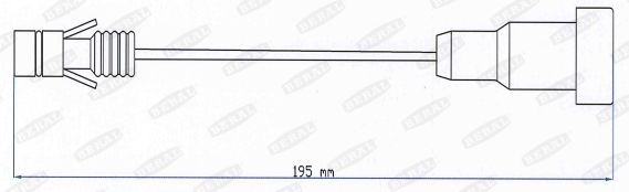 BERAL Length: 195mm Warning contact, brake pad wear UAI203 buy
