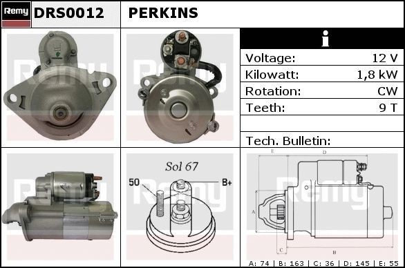 DS1122 DELCO REMY DRS0012 Starter motor U85086771