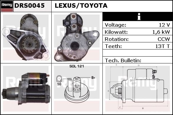 DELCO REMY DRS0045 Starter motor LEXUS experience and price