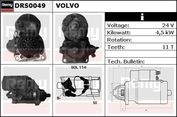 DELCO REMY DRS0049 Anlasser für VOLVO F 6 LKW in Original Qualität