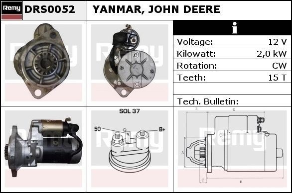 DS1162 DELCO REMY DRS0052 Starter motor S139- --4A