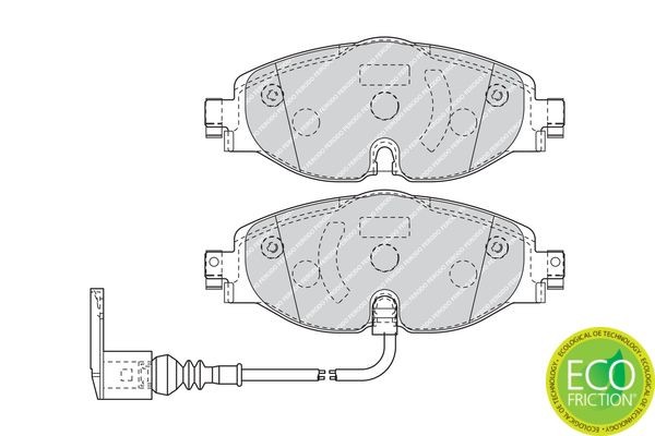 FDB4433 Set of brake pads 8989-D1760 FERODO incl. wear warning contact, with accessories