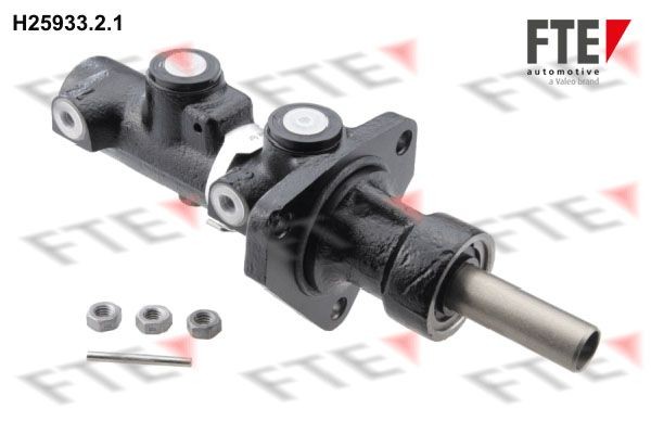 FTE H25933.2.1 Brake master cylinder Number of connectors: 2, Bore Ø: 9 mm, Piston Ø: 25,4 mm, Grey Cast Iron, M10x1