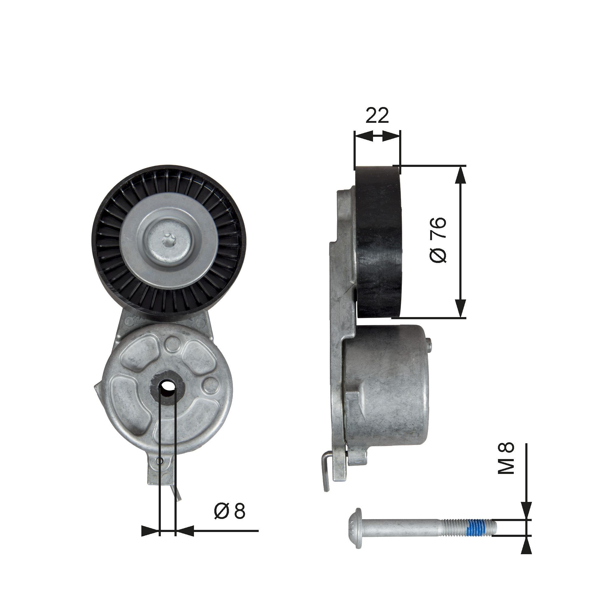 GATES T39141 Tensioner pulley PowerGrip™