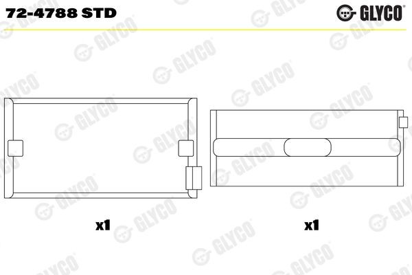 GLYCO 72-4788 STD Kurbelwellenlager für DAF XF 105 LKW in Original Qualität