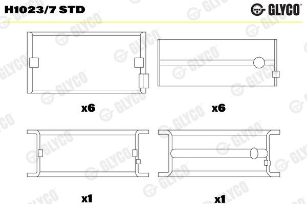 GLYCO H1023/7 STD Kurbelwellenlager für ASTRA HD 7-C LKW in Original Qualität
