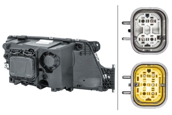 HELLA 1EH354987-011 Head lights Left, H7/H7, PY21W, Halogen, 24V, with position light, with low beam, without daytime running light, with indicator, with high beam, for right-hand traffic, with bulbs