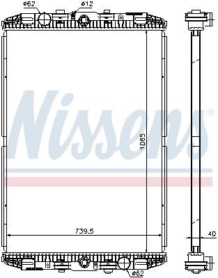 NISSENS 614170 Kühler, Motorkühlung für DAF XF 95 LKW in Original Qualität