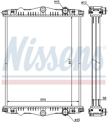 72522176 NISSENS Aluminium, 657 x 529 x 58 mm, without frame, Brazed cooling fins Radiator 614430 buy