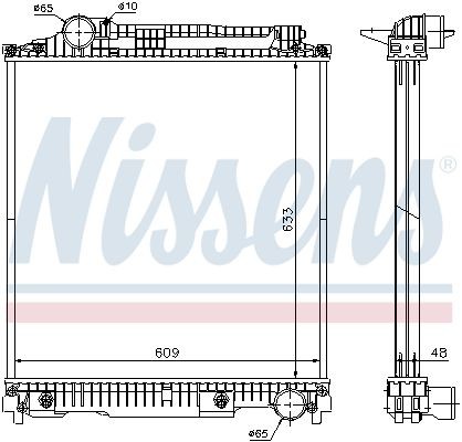 NISSENS 626470 Engine radiator Aluminium, 633 x 609 x 48 mm, without frame, Brazed cooling fins