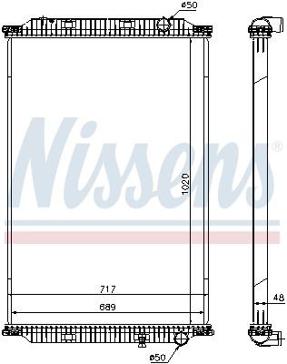 NISSENS Aluminium, 1020 x 689 x 48 mm, without frame, Brazed cooling fins Radiator 637780 buy