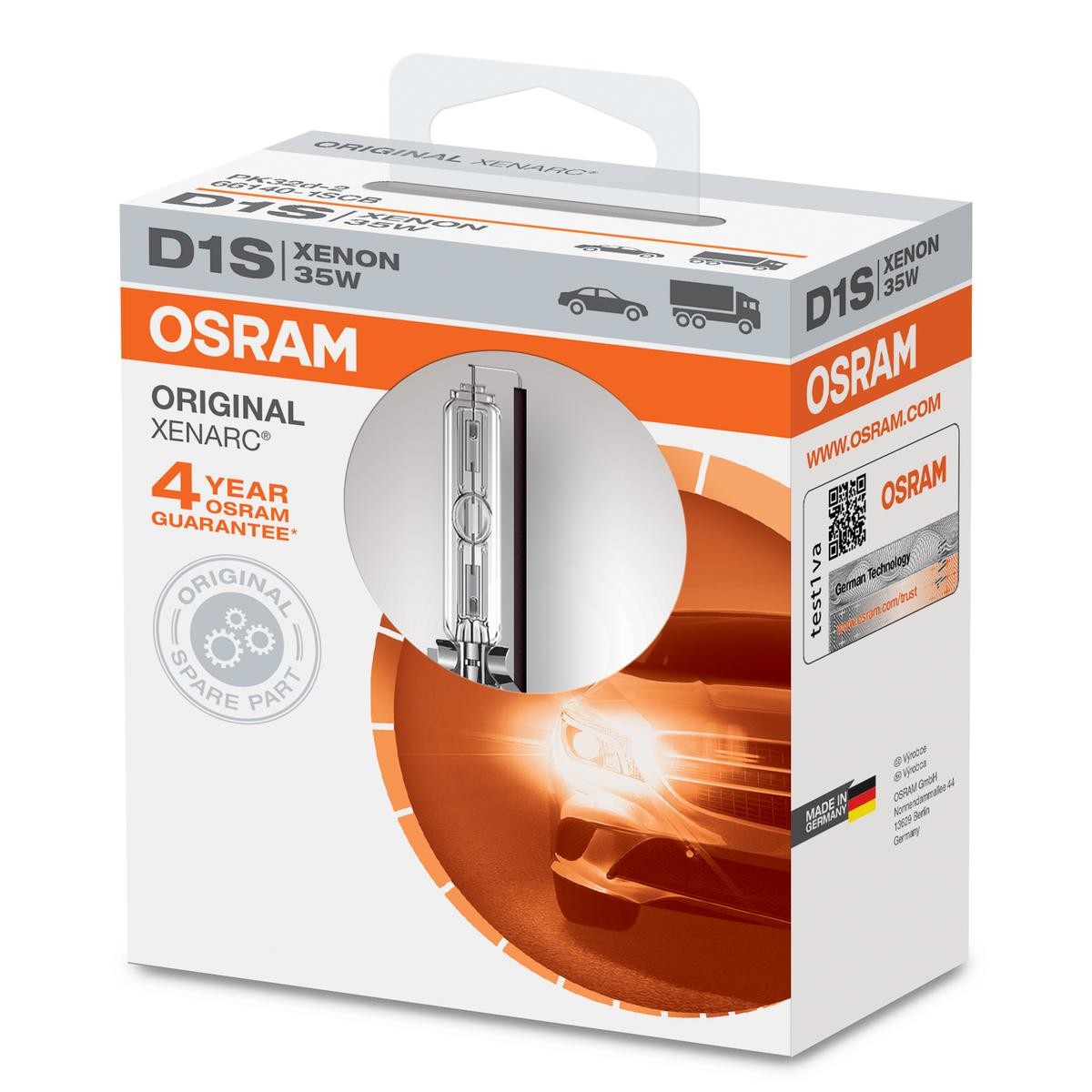 OSRAM 66140 VW Fernscheinwerfer-Glühlampe D1S 85V 35W4300K Xenon