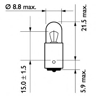 Lámpara, luz intermitente 13929CP PHILIPS 24V 4W, T4W, Lámpara de bola
