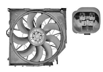 VAN WEZEL 0680747 Fan, radiator with radiator fan shroud, Brushless Motor, with electric motor