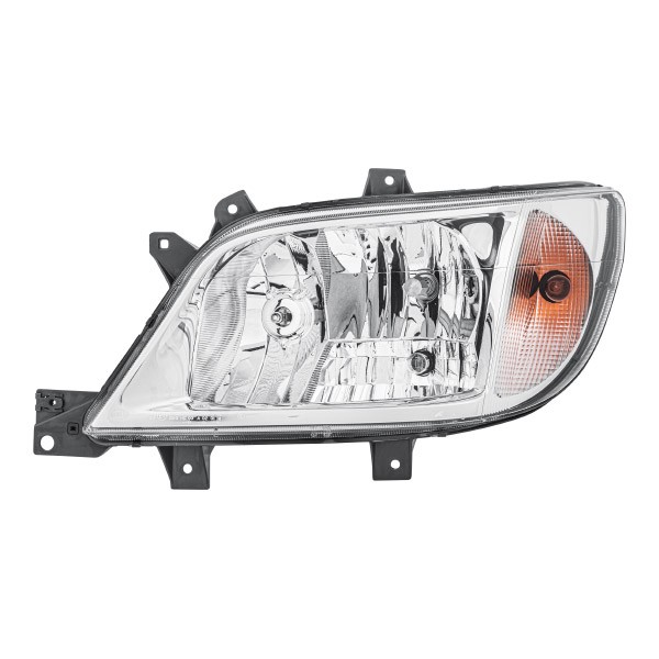 HELLA 1EH 246 047-211 Headlight Left, H7/H3, PY21W, W21/5W, H7, H3, Halogen, FF, 12V, with high beam, with position light, with indicator, with low beam, for right-hand traffic, with motor for headlamp levelling, with bulbs