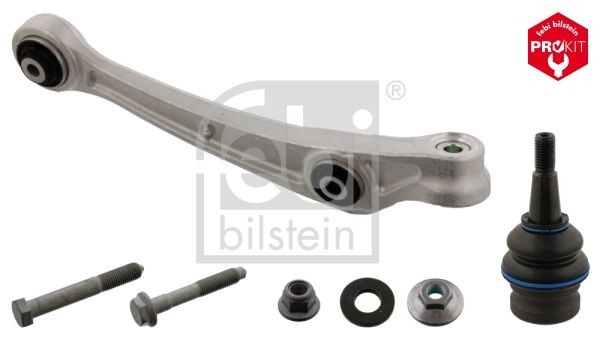 40412 FEBI BILSTEIN Control arm AUDI with attachment material, with bearing(s), with ball joint, Front Axle Right, Lower, Front, Control Arm, Aluminium