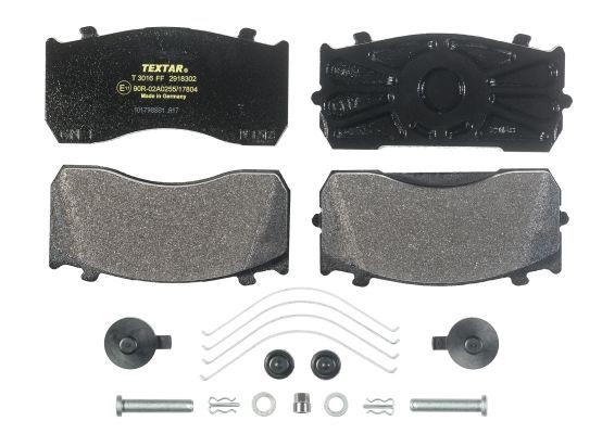 TEXTAR 2918302 Brake pad set not prepared for wear indicator, with accessories