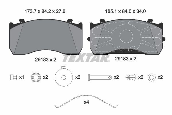 TEXTAR Brake pad kit 2918302